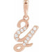 Ladies Natural Diamond Initial Y Pendant (I1, G-H Ctw) — 14K Rose Gold