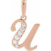 Ladies Natural Diamond Initial U Pendant (I1, G-H Ctw) — 14K Rose Gold
