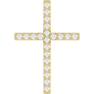 Ladies Natural Diamond Cross Pendant (I1, G-H) — 14K Yellow Gold