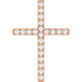 Ladies Natural Diamond Cross Pendant (I1, G-H) — 14K Rose Gold