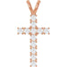 Ladies Natural Diamond Cross Pendant (I1, G-H) — 14K Rose Gold