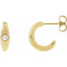 Ladies Natural Diamond 11.9 mm Hoop Earrings (I1, G-H) — 14K Yellow Gold