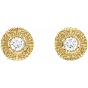 Lab-Grown Diamond Accented Starburst Stud Earrings