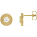 Ladies Natural Diamond Starburst Stud Earrings — 14K Yellow Gold