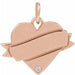 Ladies Natural Diamond Engravable Heart Pendant (I1, G-H) — 14K Rose Gold