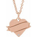 Ladies Natural Diamond Engravable Heart Necklace (I1, G-H) — 14K Rose Gold