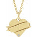 Ladies Natural Diamond Engravable Heart Necklace (I1, G-H) — 14K Yellow Gold