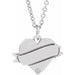 Ladies Natural Diamond Engravable Heart Necklace (I1, G-H) — 14K White Gold