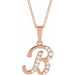 Ladies Natural Diamond Initial B Necklace (I1, G-H Ctw) — 14K Rose Gold