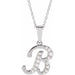 Ladies Natural Diamond Initial B Necklace (I1, G-H Ctw) — 14K White Gold