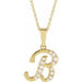 Ladies Natural Diamond Initial B Necklace (I1, G-H Ctw) — 14K Yellow Gold