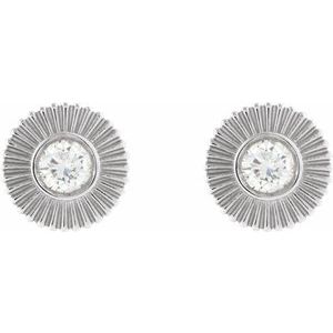 Lab-Grown Diamond Accented Starburst Stud Earrings