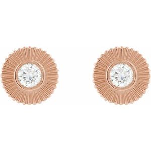 Lab-Grown Diamond Accented Starburst Stud Earrings