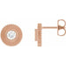 Ladies Natural Diamond Starburst Stud Earrings — 14K Rose Gold