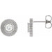 Ladies Natural Diamond Starburst Stud Earrings — Sterling Silver