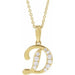 Ladies Natural Diamond Initial D Necklace (I1, G-H Ctw) — 14K Yellow Gold