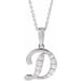 Ladies Natural Diamond Initial D Necklace (I1, G-H Ctw) — 14K White Gold