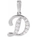 Ladies Natural Diamond Initial D Pendant (I1, G-H Ctw) — 14K White Gold