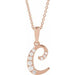 Ladies Natural Diamond Initial C Necklace (I1, G-H) — 14K Rose Gold