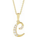 Ladies Natural Diamond Initial C Necklace (I1, G-H) — 14K Yellow Gold