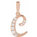 Ladies Natural Diamond Initial C Pendant (I1, G-H Ctw) — 14K Rose Gold