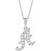 Ladies Natural Diamond Initial A Necklace (I1, G-H Ctw) — 14K White Gold