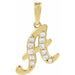 Ladies Natural Diamond Initial A Pendant (I1, G-H Ctw) — 14K Yellow Gold
