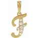 Ladies Natural Diamond Initial F Pendant (I1, G-H) — 14K Yellow Gold