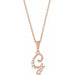 Ladies Natural Diamond Initial G Necklace (I1, G-H Ctw) — 14K Rose Gold