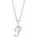 Ladies Natural Diamond Initial P Necklace (I1, G-H) — 14K White Gold