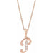 Ladies Natural Diamond Initial P Necklace (I1, G-H Ctw) — 14K Rose Gold