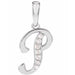 Ladies Natural Diamond Initial P Pendant (I1, G-H) — 14K White Gold