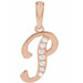 Ladies Natural Diamond Initial P Pendant (I1, G-H) — 14K Rose Gold