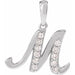 Ladies Natural Diamond Initial M Pendant (I1, G-H Ctw) — 14K White Gold