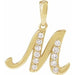 Ladies Natural Diamond Initial M Pendant (I1, G-H Ctw) — 14K Yellow Gold
