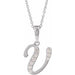 Ladies Natural Diamond Initial V Necklace (I1, G-H Ctw) — 14K White Gold