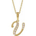 Ladies Natural Diamond Initial V Necklace (I1, G-H) — 14K Yellow Gold