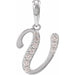 Ladies Natural Diamond Initial V Pendant (I1, G-H Ctw) — 14K White Gold