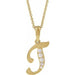 Ladies Natural Diamond Initial T Necklace (I1, G-H Ctw) — 14K Yellow Gold