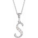 Ladies Natural Diamond Initial S Necklace (I1, G-H Ctw) — 14K White Gold