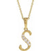 Ladies Natural Diamond Initial S Necklace (I1, G-H Ctw) — 14K Yellow Gold