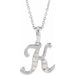 Ladies Natural Diamond Initial K Necklace (I1, G-H Ctw) — 14K White Gold