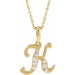 Ladies Natural Diamond Initial K Necklace (I1, G-H Ctw) — 14K Yellow Gold