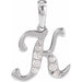 Ladies Natural Diamond Initial K Pendant (I1, G-H Ctw) — 14K White Gold