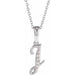 Ladies Natural Diamond Initial J Necklace (I1, G-H Ctw) — 14K White Gold