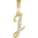 Ladies Natural Diamond Initial J Pendant (I1, G-H) — 14K Yellow Gold