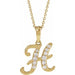 Ladies Natural Diamond Initial H Necklace (I1, G-H Ctw) — 14K Yellow Gold