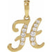 Ladies Natural Diamond Initial H Pendant (I1, G-H Ctw) — 14K Yellow Gold