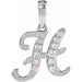 Ladies Natural Diamond Initial H Pendant (I1, G-H Ctw) — 14K White Gold