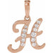 Ladies Natural Diamond Initial H Pendant (I1, G-H Ctw) — 14K Rose Gold